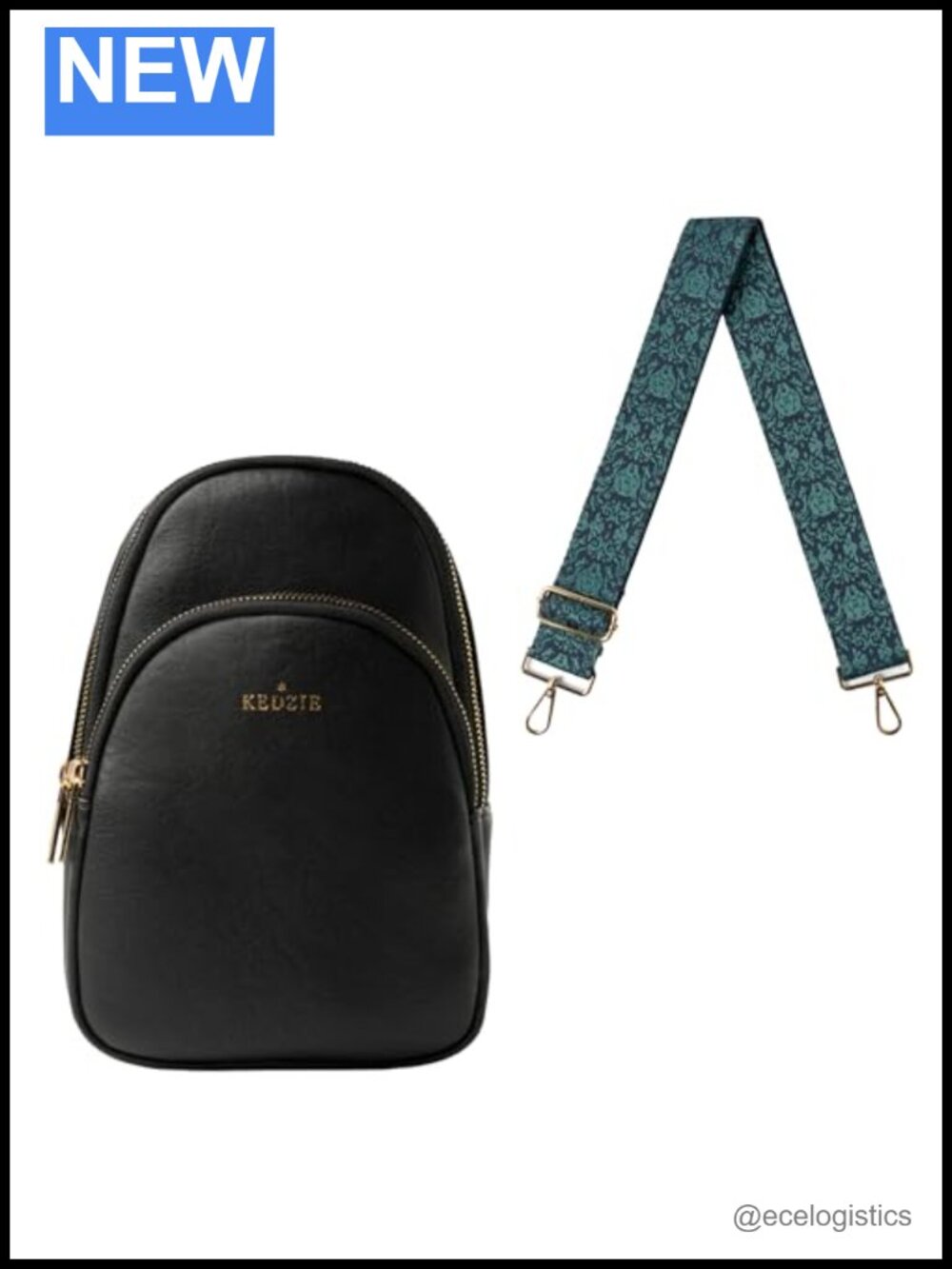 Vegan Leather Sling Bag Crossbody with Interchangeable Strap Bundle